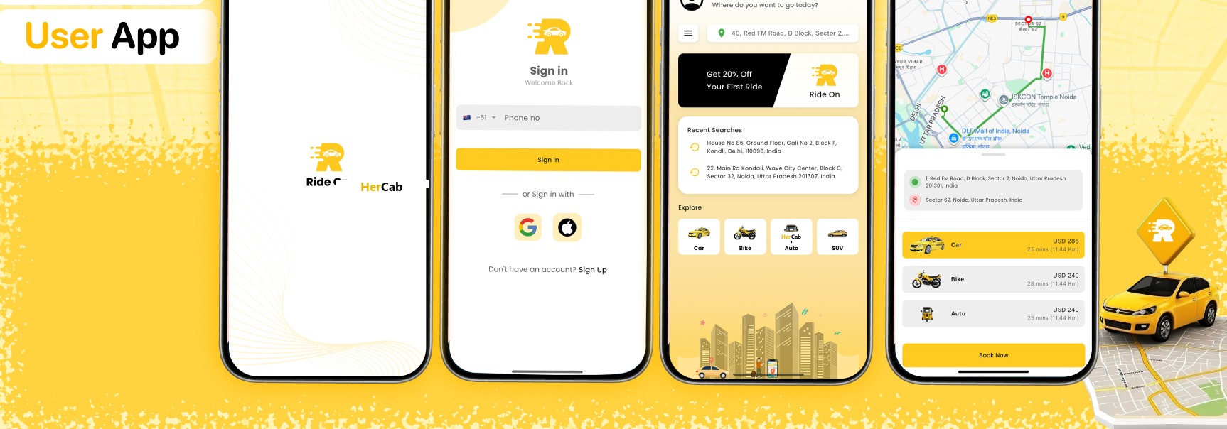 Onboarding, home & booking